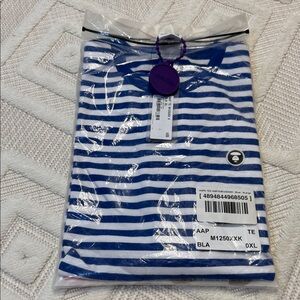 AAPE TEE - Blue Striped T Shirt